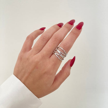 Five Band Silver Ring