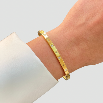 Stars And Zircon Bangle