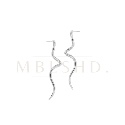 Spiral Drop Earrings Silver
