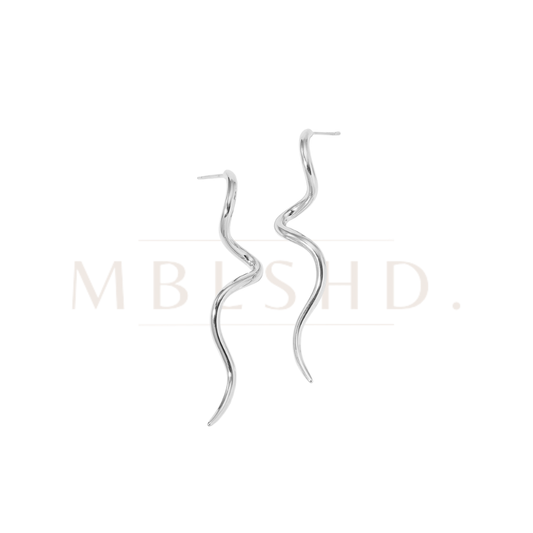 Spiral Drop Earrings Silver