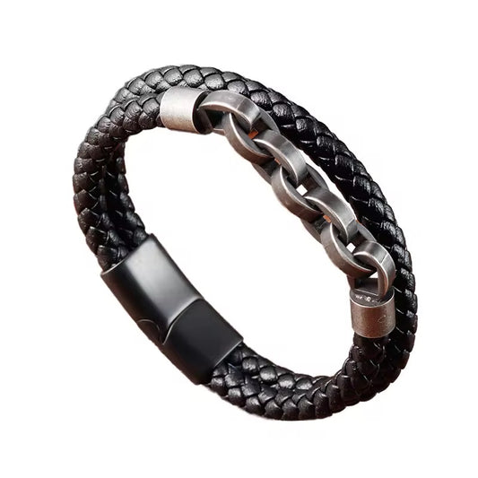 Rogue Chain Leather Bracelet