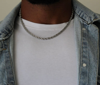 Twist Silver Necklace - Men