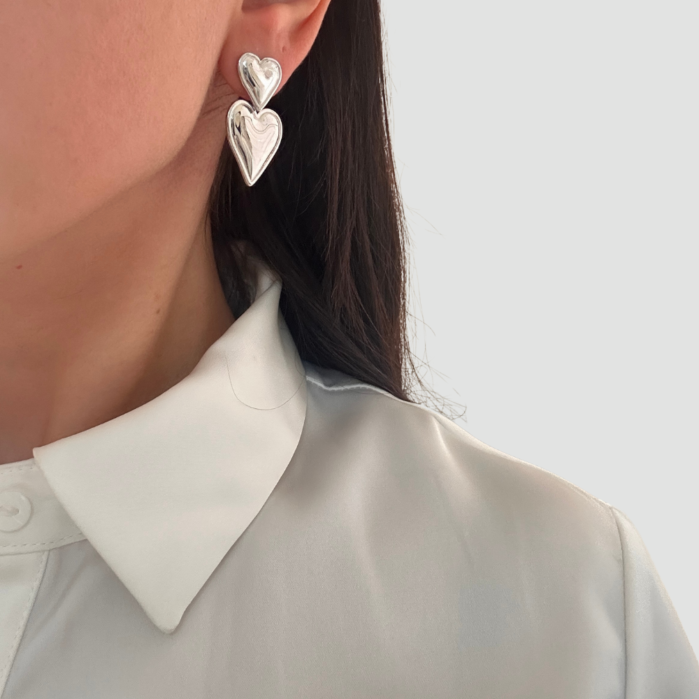 Silver Hearts Earrings