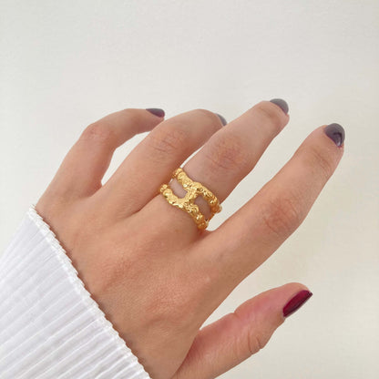 Layered Hammered Ring