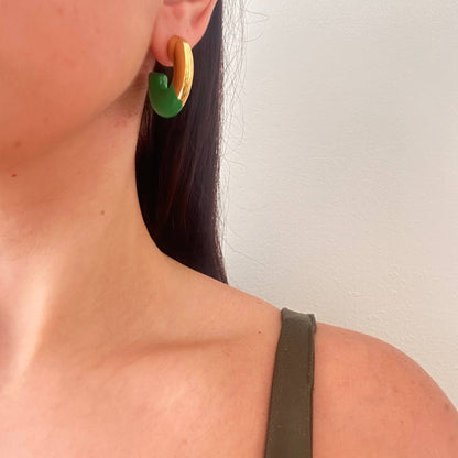 Enamel C Shaped Colored Earrings