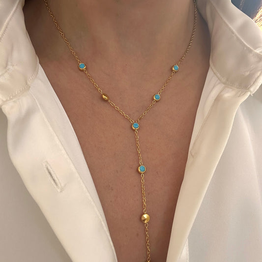 Turquoise Y Shaped Necklace