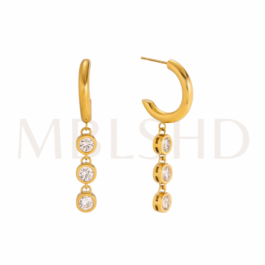 Golden Rain Hoop Earrings