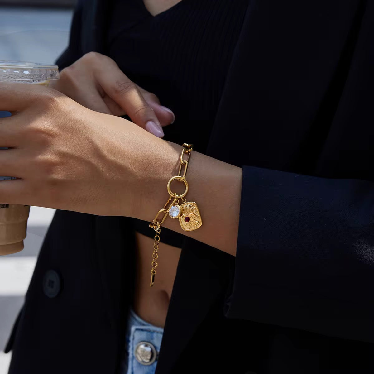 Crimson Charm Bracelet