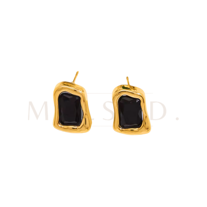 Black Statement Stud Earrings