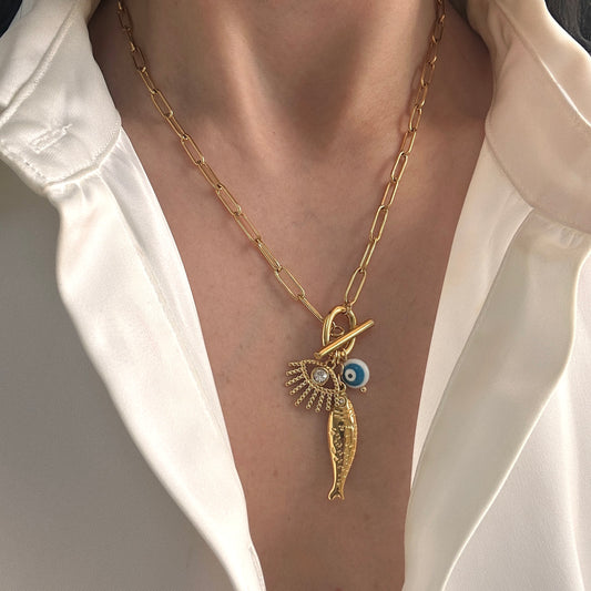 Blue Aura Charm Necklace