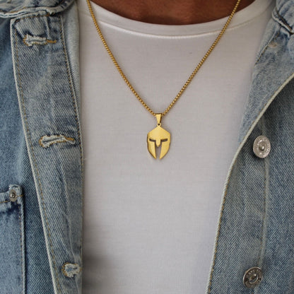 Spartan Gold Pendant Necklace - Men