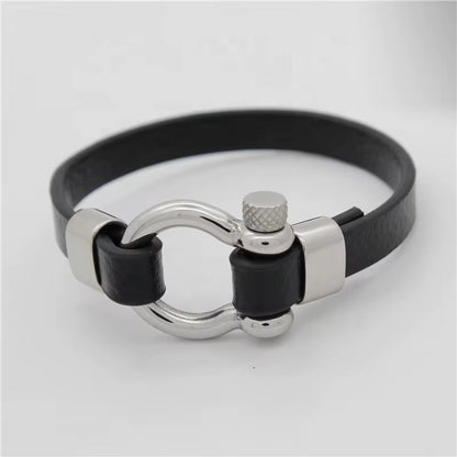 U Shaped Silver Bracelet- Men