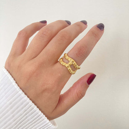 Layered Hammered Ring