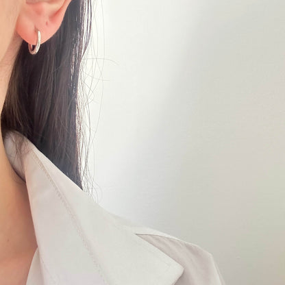 Simple small hoops -Silver-
