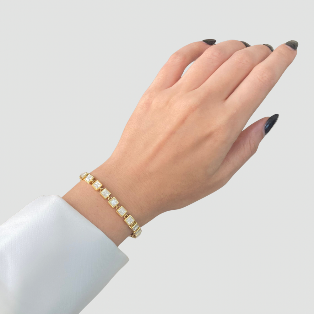 Royal Square Tennis Bracelet