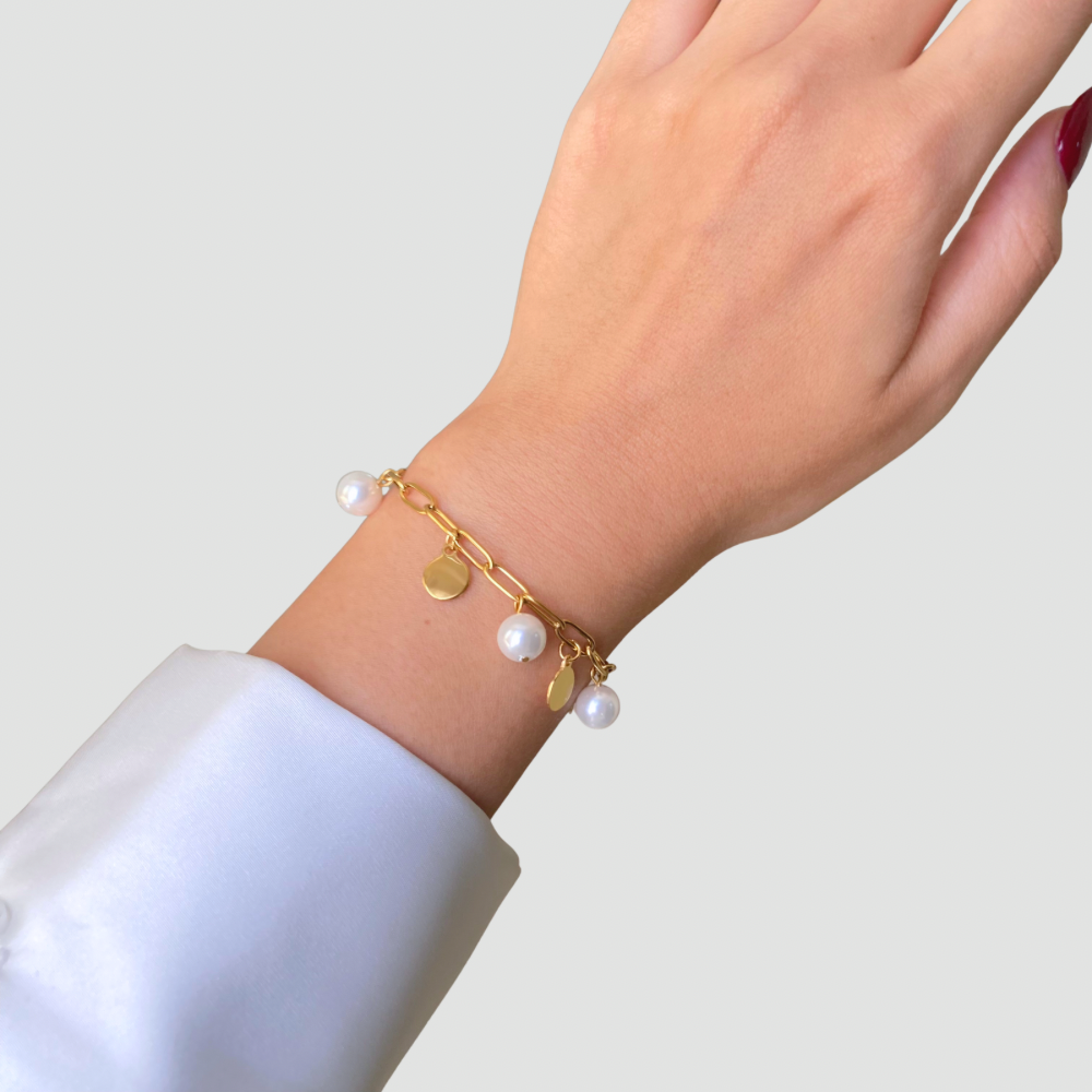 Pearl & Paperclip Bracelet