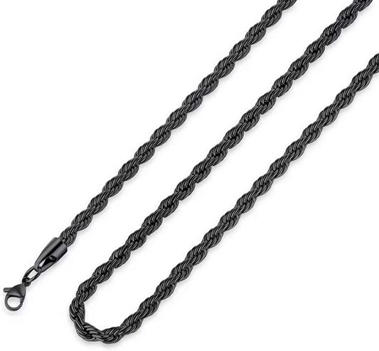 Twist Black Necklace - Men