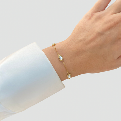 White Stones Bracelet Gold