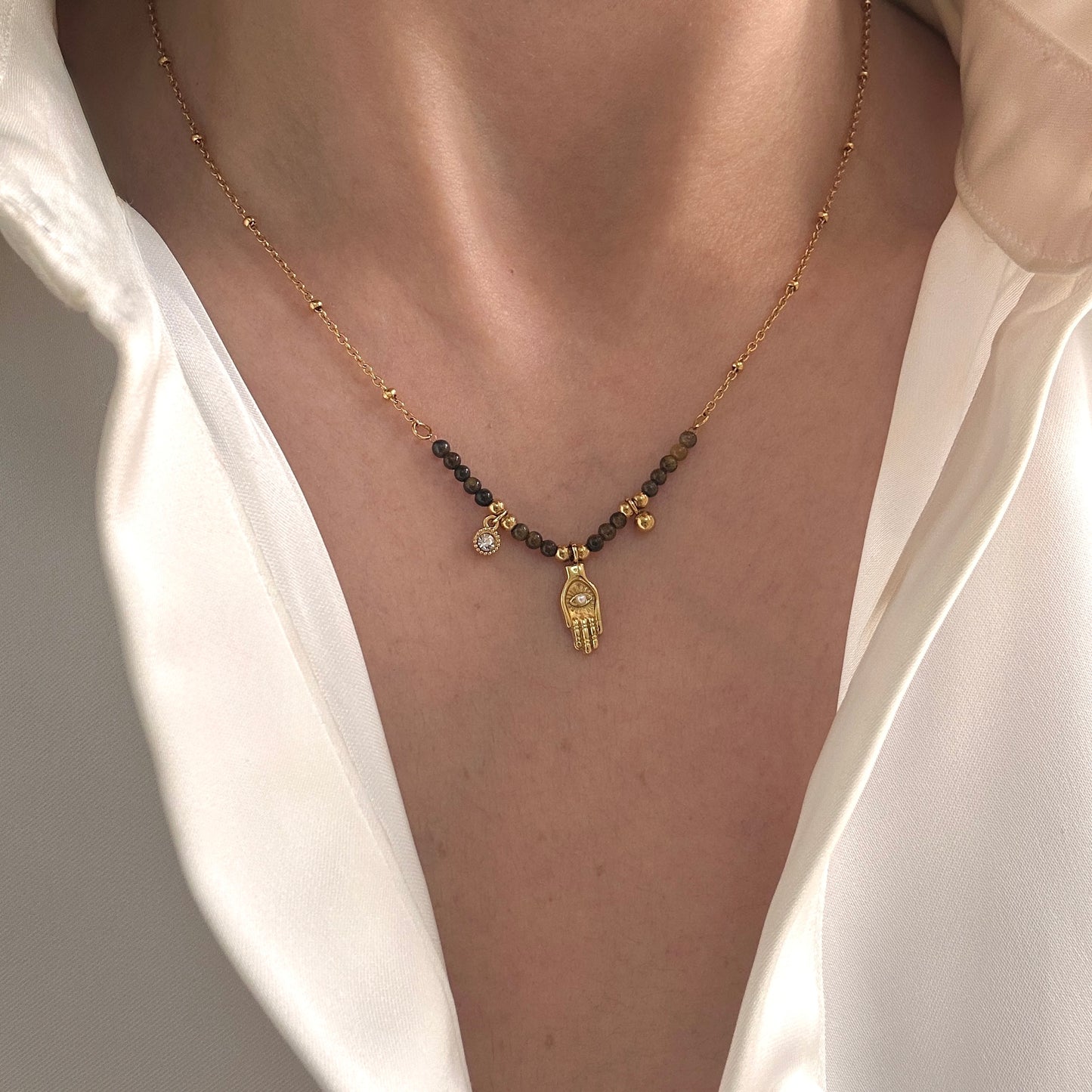 Tiger Eye Goddess Necklace