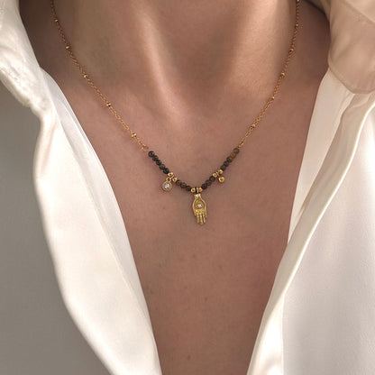 Tiger Eye Goddess Necklace