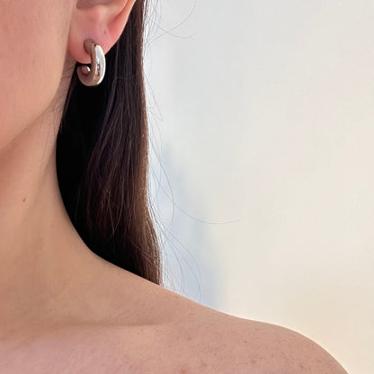 Mini Bubbly Hoop Earrings -Silver-