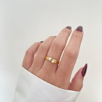 Double stone & Layer Ring
