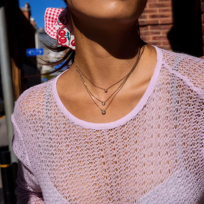 Triple Spark Layered Necklace