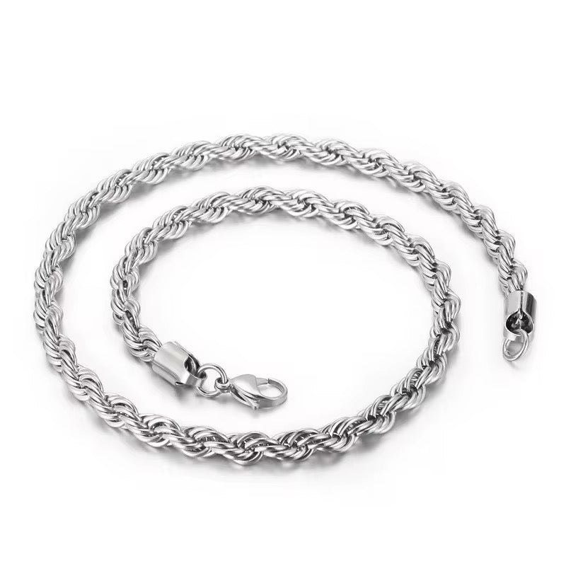 Twist Silver Necklace - Men