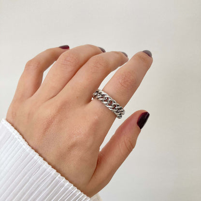 Cuban Chain Ring Silver