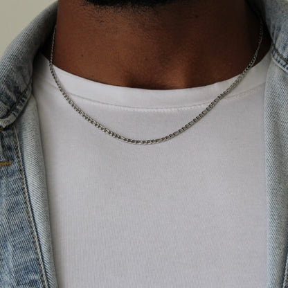 3mm Figaro Silver Necklace - Men
