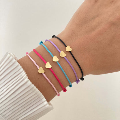 Colored Dainty Heart Bracelet