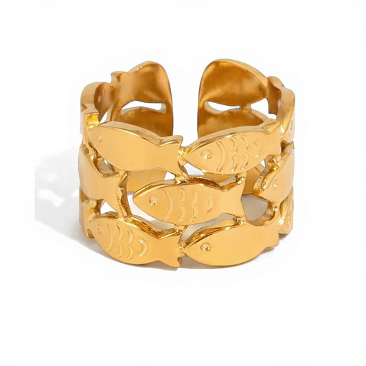 Tidal Fish Stack Ring