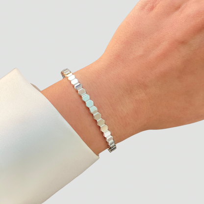 Hexagon Bangle -Silver-