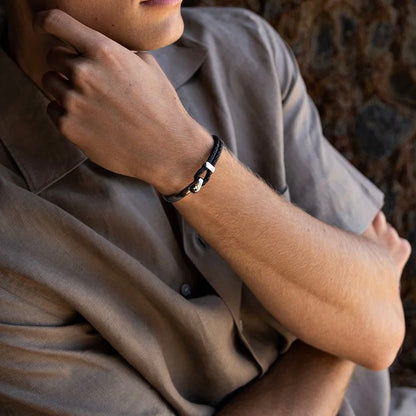 Black Fishhook Bracelet - Men