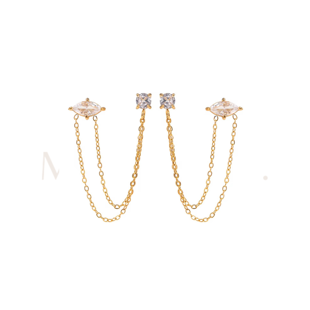 Double Piercing Zircon Earring