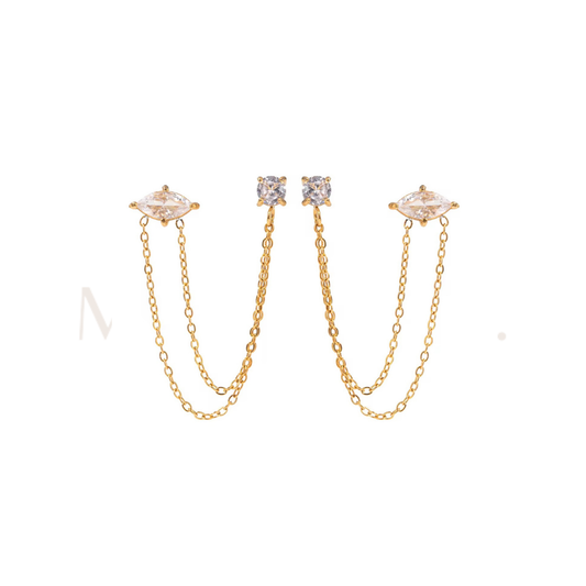 Double Piercing Zircon Earring