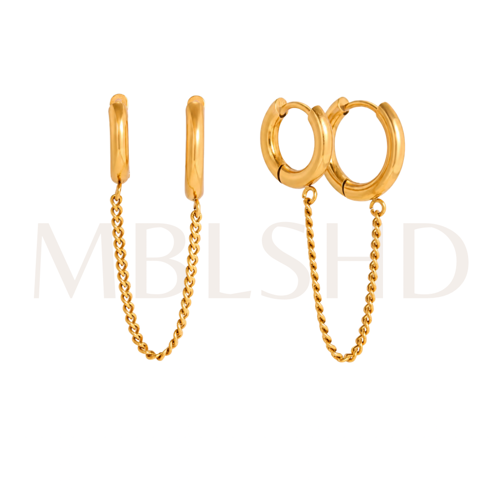 Double Connected Hoop Earrings