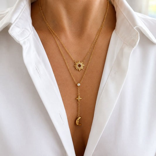 Day & Night Layered Y Necklace