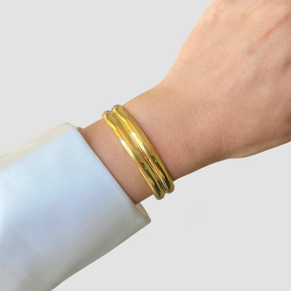 Double Band Gold Bangle