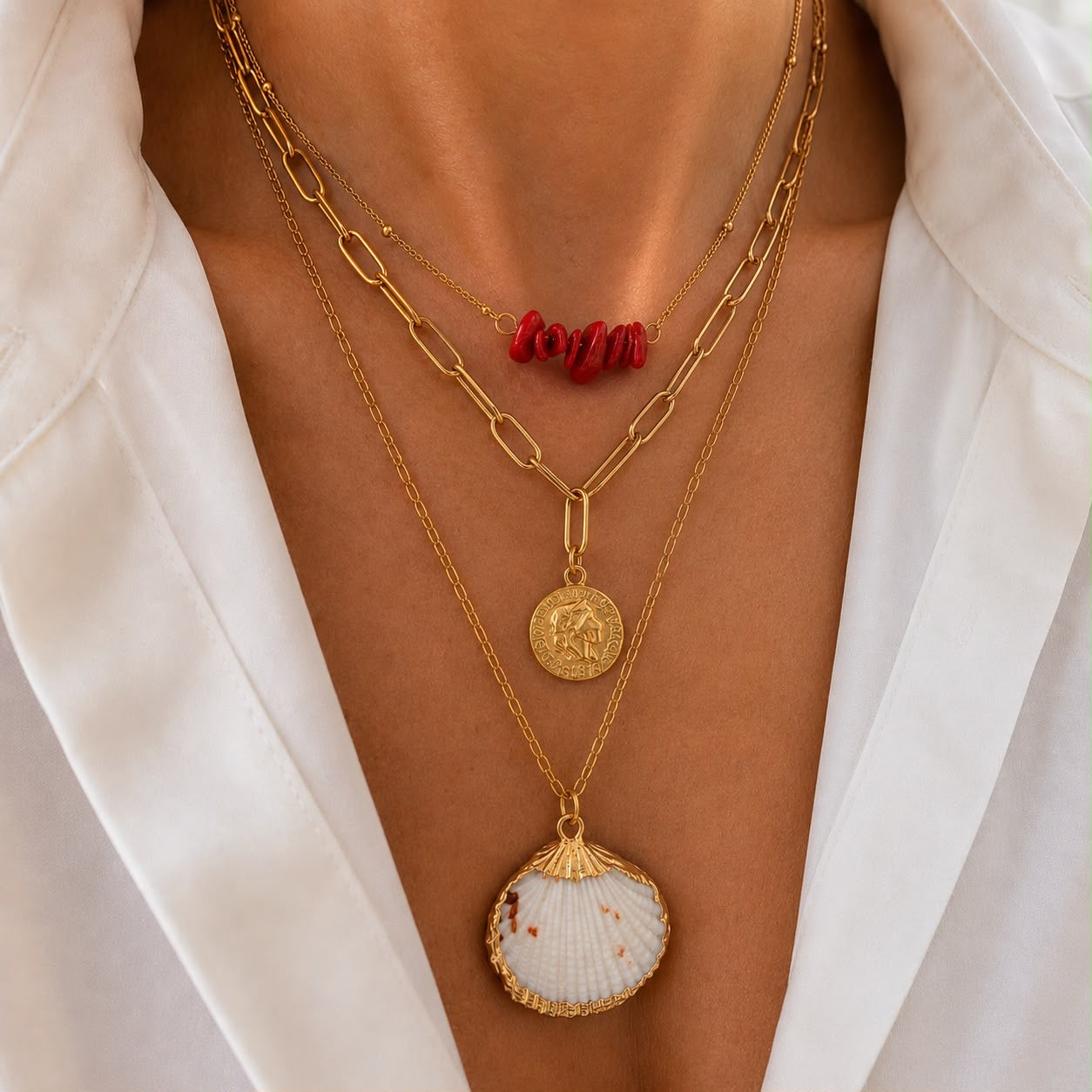 Coral Coast Layered Necklace