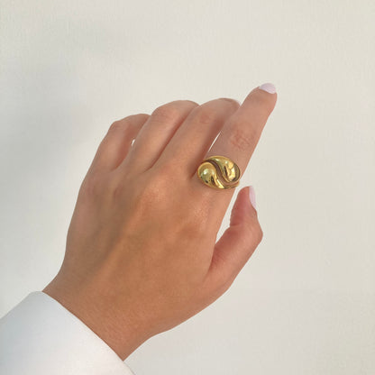 Gold Bypass Ring