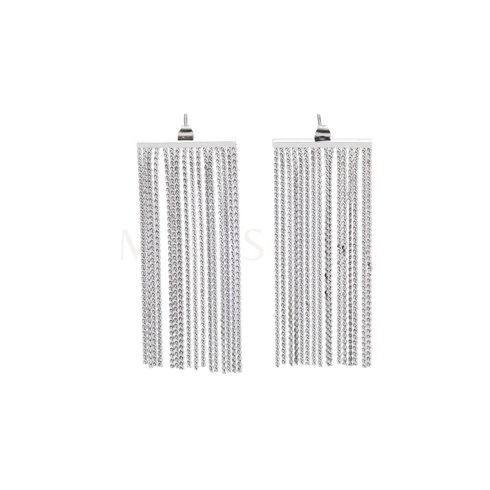 Tassel Statement Earrings Silver