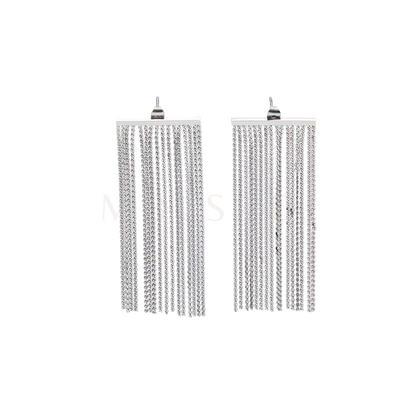 Tassel Statement Earrings Silver
