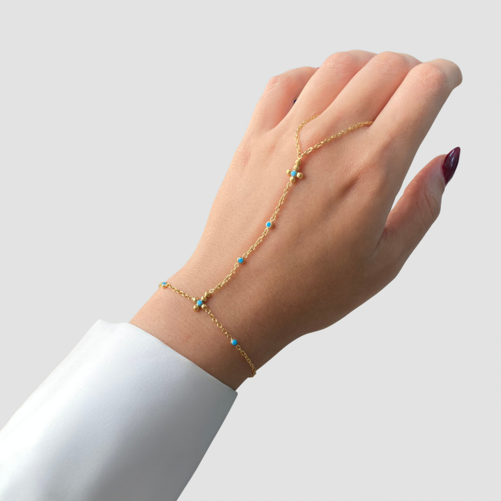 Cross Turquoise HandChain
