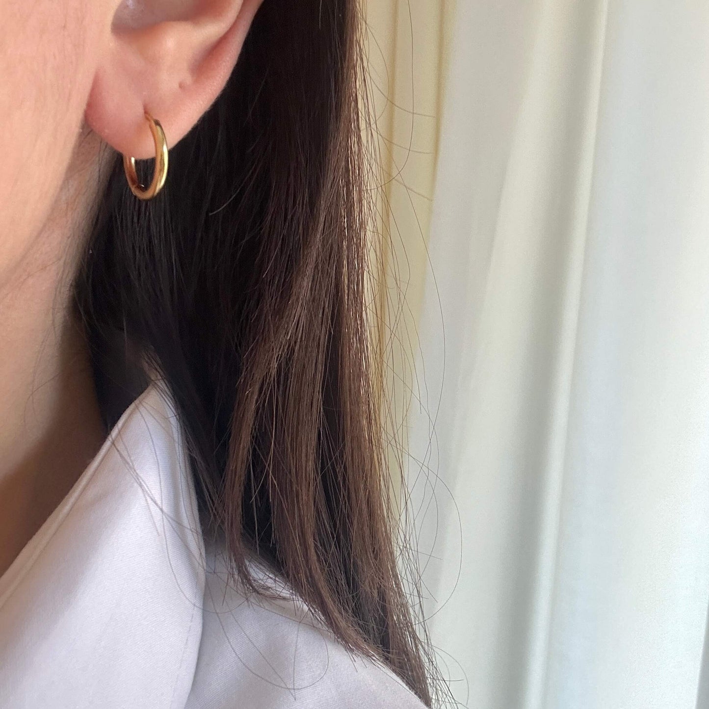 Simple small hoops -Gold-