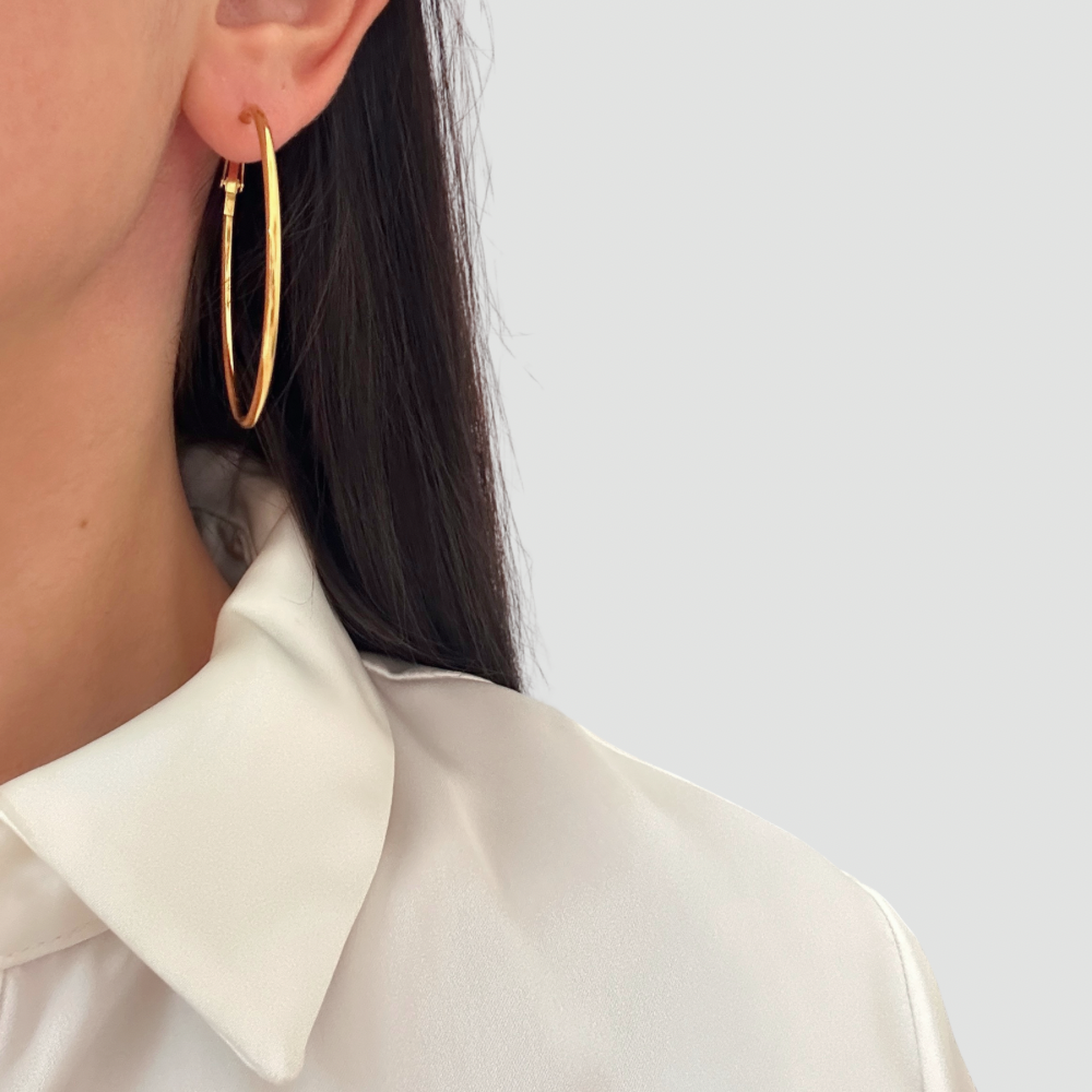 Slim hoop Earring -Gold-