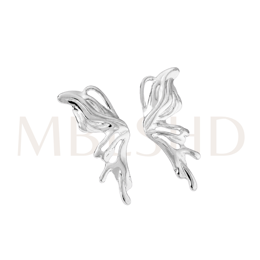 Butterfly Statement Earrings Silver