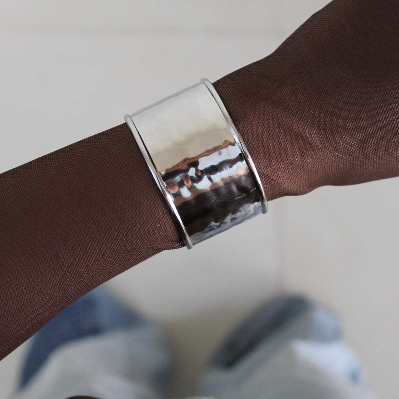 Sleek Silver Cuff Bangle