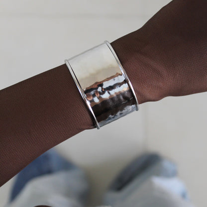 Sleek Silver Cuff Bangle