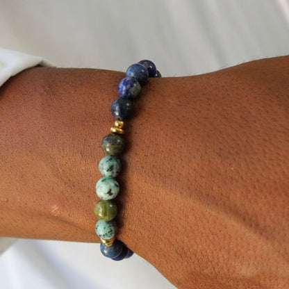 Blue Beads Bracelet- Men
